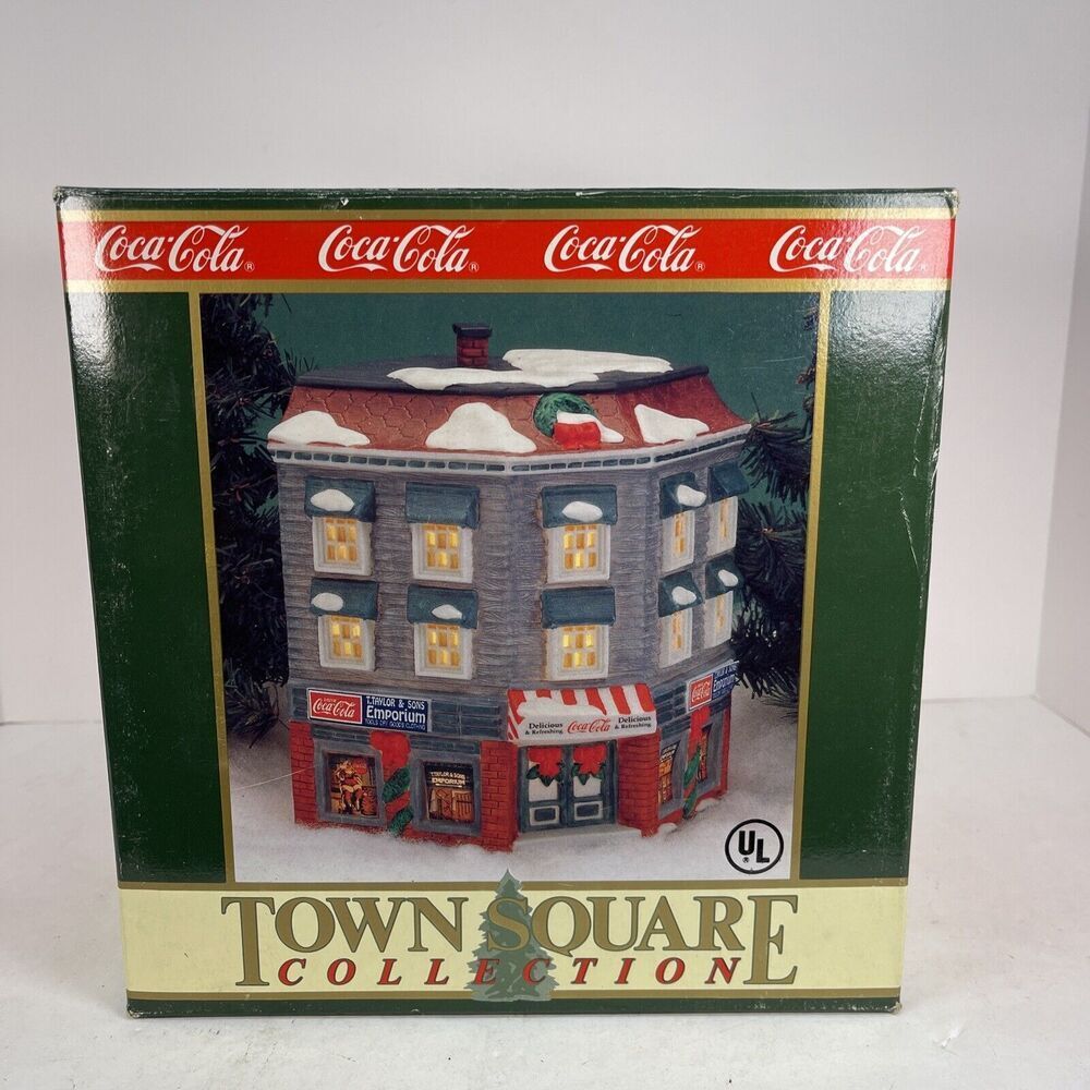 Vtg 1993 Coca Cola Town Square Collection 'Taylor & Sons Emporium' Light Up